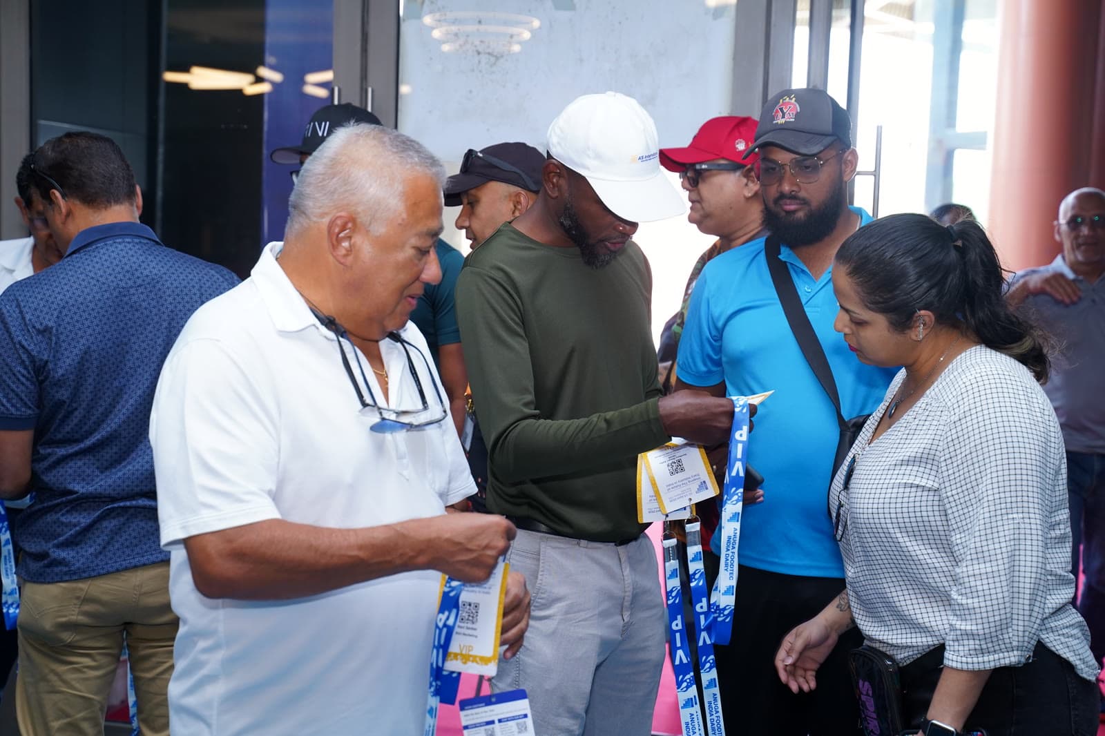 International attendees at event entrance